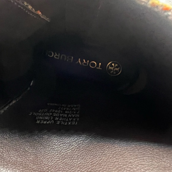 TORY BURCH MILLER 50MM LUG SOLE BOOT ROSEGOLD METALLIC TWEED BROWN LOGO - Picture 9 of 12